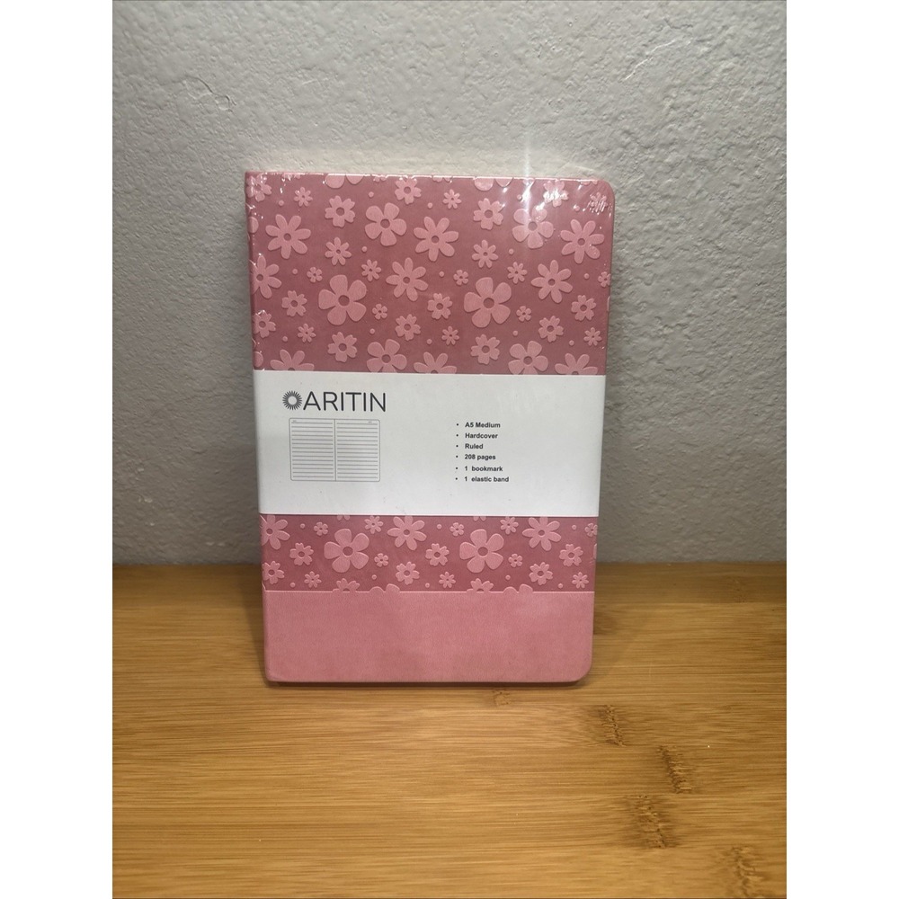 Aritin Journal For‎ Women. Pink With Flowers- 208 Pages. A5 Medium